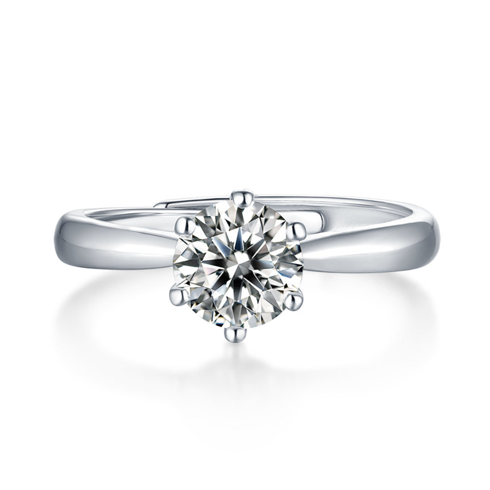 Women's The Perfect 1ct 6.5MM Moissanite Ring for Every Occasion in Stunning Silver Sparkle(GZJZ-r9094-6.5MM)