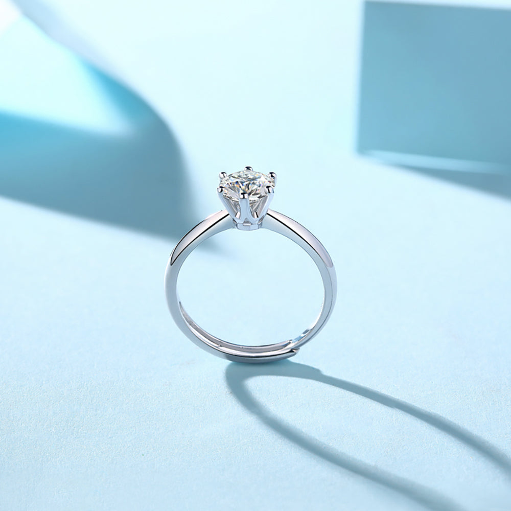 Women's The Perfect 1ct 6.5MM Moissanite Ring for Every Occasion in Stunning Silver Sparkle(GZJZ-r9094-6.5MM)