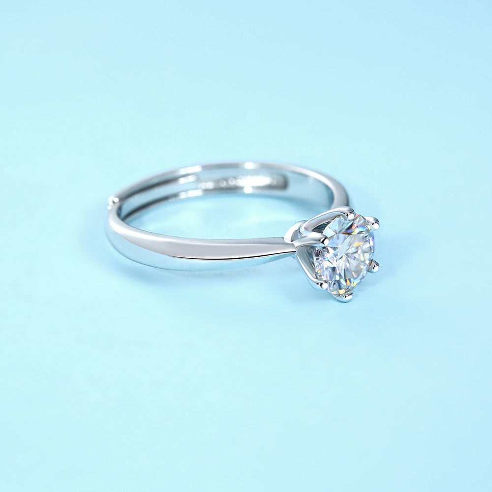 Women's The Perfect 1ct 6.5MM Moissanite Ring for Every Occasion in Stunning Silver Sparkle(GZJZ-r9094-6.5MM)