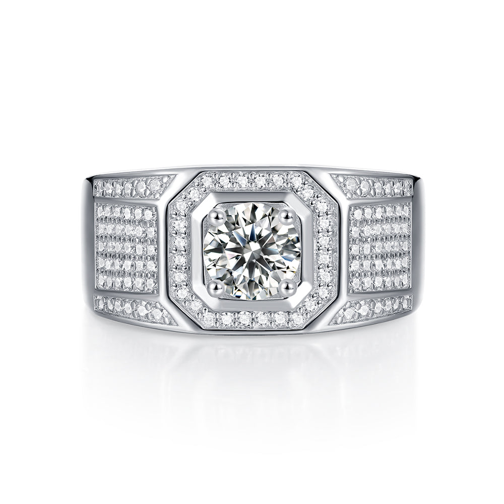 Sterling silver Moissanite ring with a sophisticated shine(GZJZ-r9670-6.5MM)